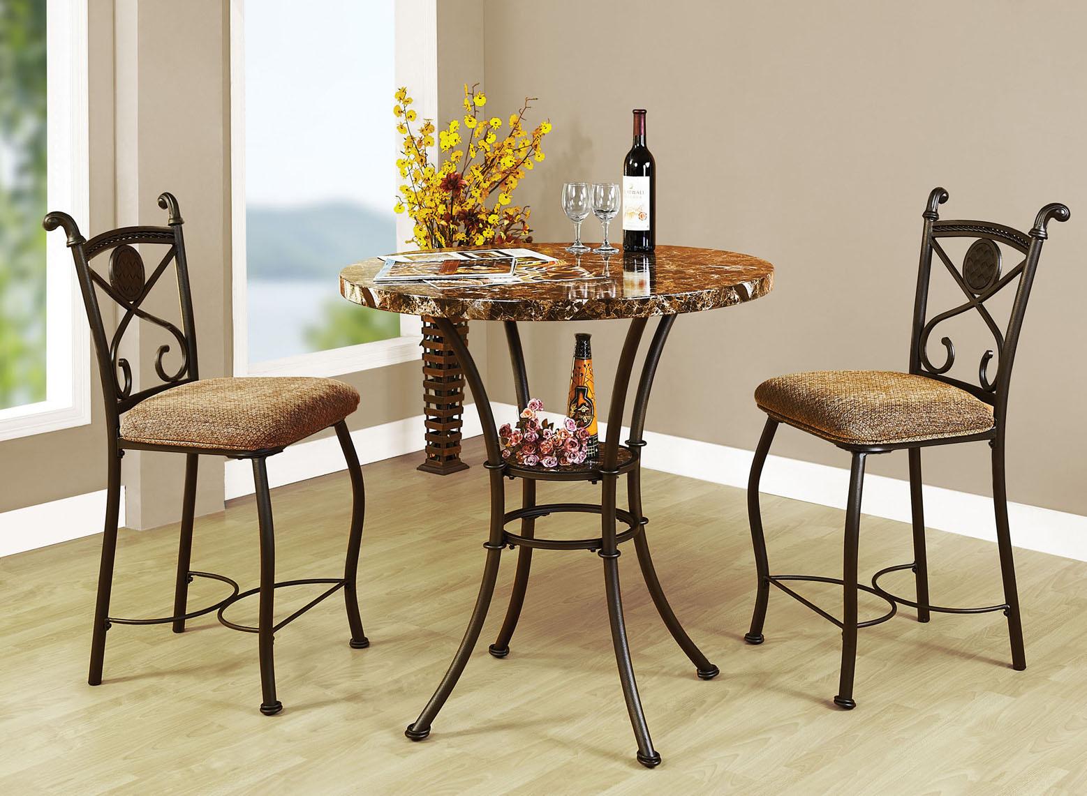 Acme Furniture Kleef 70560 3 Piece Counter Height Dining Set A1 Furniture Mattress Pub Table and Stool Set